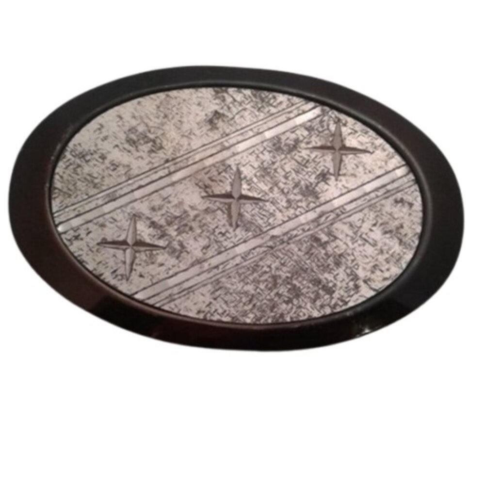 Vintage Tandy Belt Buckle Oval Silvertone metal